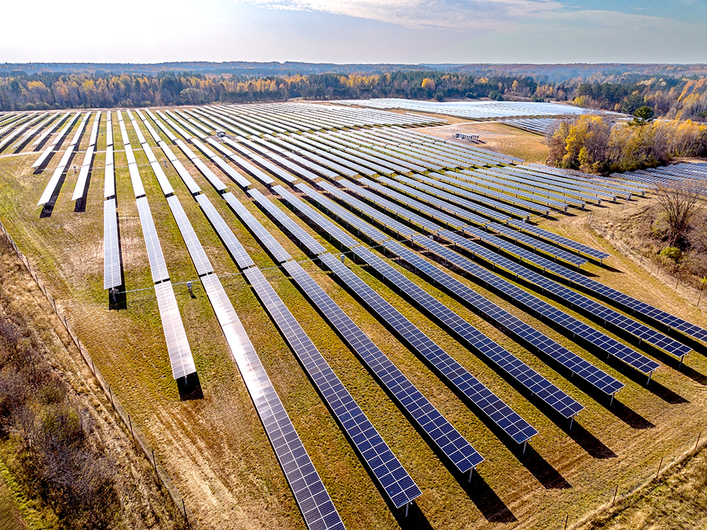 A completed solar array by Ampacity.